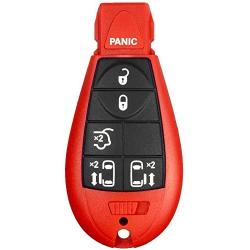 1 New Red Keyless Entry 6 Buttons Remote Start Car Key Fob M3N5WY783X, IYZ-C01C For Town Country Volkswagen Routan Dodge Grand Caravan