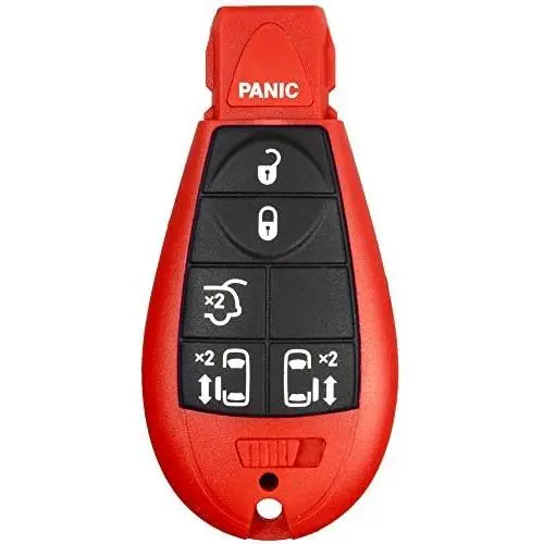 1 New Red Keyless Entry 6 Buttons Remote Start Car Key Fob M3N5WY783X, IYZ-C01C For Town Country Volkswagen Routan Dodge Grand Caravan
