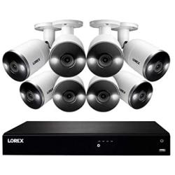 Lorex 4KSDAI168-2 4K Smart Deterrence 16 Channel Surveillance System w/ N862A63B 4K 3TB NVR and 8 E892AB 4K Smart Deterrence Bullet Cameras