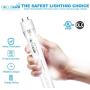 Focuslux 4 Pack T8 T12 LED Bulbs 4 Foot, 18W = 40W Fluorescent, 3200Lm, 4000K, T10 Light Tube, Single or Double Ended Powered, Dual End Ballast Compatible & Bypass , UL, DLC, Clear