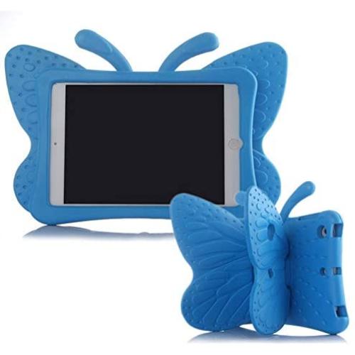 Simicoo iPad Mini 4 3 2 3D Cute Butterfly Case for Kids Light Weight EVA Stand Shockproof Rugged Heavy Duty Kids Friendly Tablet Case for iPad Mini 4 3 2 (Blue)