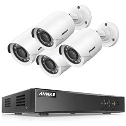ANNKE 8CH 5MP-Lite Security Camera System H.265+ DVR with 4Pcs 1920TVL Outdoor Wired CCTV Camera, 100ft Night Vision, Easy Remote Access, Motion Alert, No HDD