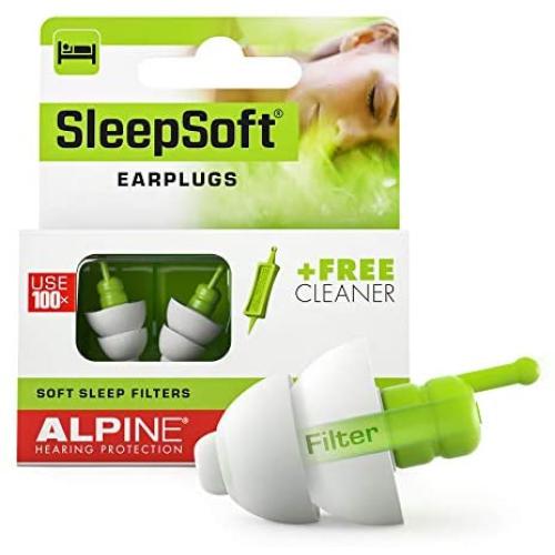 Alpine SleepSoft Sleep Ear Plugs – Reduce Noises and Improve Sleeping - Ultra Soft Filter for Side Sleepers - Hypoallergenic Reusable Earplugs 2020