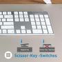 Macally Ultra-Slim USB Wired Keyboard with Number Keypad for Apple Mac Pro, MacBook Pro/Air, iMac, Mac Mini, Laptop Computers, Windows Desktop PC Laptops, Silver (SLIMKEYPROA)