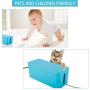 Patioer Cable Management Organizer Box Power Strips Hider Power Cords Hider for Desk, TV, Computer, USB Hub,Cords (Set of Three) Blue