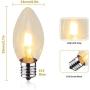 6 Pack-C7 Night Light Bulbs,C7 LED Replacement Light Bulb for Christmas String Light, 0.6 Watt Equivalent to 7 Watt, Warm White 2700K, E12 Candelabra Base (C7-6 Pack)