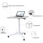 Pneumatic Adjustable Height Laptop Desk, Sit and Stand Mobile, Ergonomic Design, Excellent Computer Workstation for Classrooms, Offices, and Home! 25.5x18 CARTMAY(White)