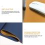 HOMECAS Desk Pad,Office Desk Mat Blotter,31.5'' x 15.7'' Upgraded PU Leather Desk Protector Cover Large Mouse Pad, Waterproof Writing Mat for Office/Home/Computer,Dual Use (Blue & Yellow)