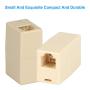 RJ11 6P4C Inline Coupler, Uvital Modular Female to Female Straight Telephone Extension Cable Cord Coupler Adapter Jack White(Cream, 2 Pack)