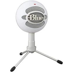 Blue Snowball iCE USB Mic for Recording and Streaming on PC and Mac, Cardioid Condenser Capsule, Adjustable Stand, Plug and Play – White