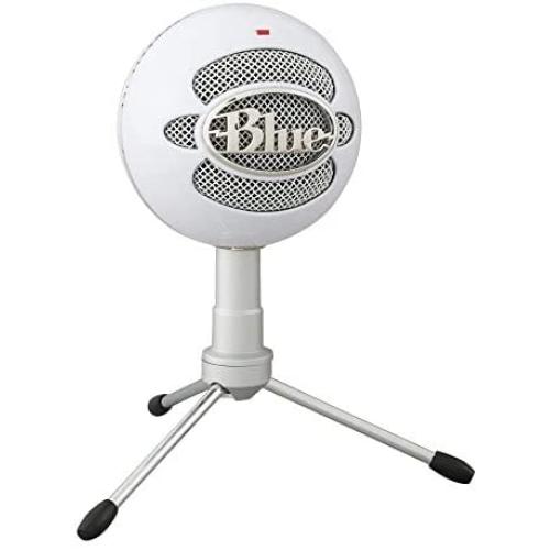 Blue Snowball iCE USB Mic for Recording and Streaming on PC and Mac, Cardioid Condenser Capsule, Adjustable Stand, Plug and Play – White