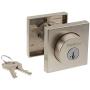 Kwikset 91580-001 Halifax Slim Square Single Cylinder Deadbolt featuring SmartKey in Satin Nickel