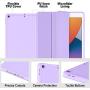 Akkerds Case Compatible with iPad 10.2 2020 iPad 8th Gen/2019 iPad 7th Gen with Pencil Holder, Protective Case with Soft TPU Back, Auto Sleep/Wake Cover Compatible for iPad 8th/7th Gen, Lavender