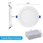 Drart 4 Inch Ultra-Thin Led Recessed Lighting Slim Panel Downlight with Junction Box 3000K, Dimmable 9W Ceiling Light, 75W Equiv, No Can Needed, No Flickering, ETL& Energy Star Listed(Pack of 6)