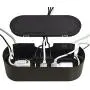 D-Line Cable Management Box | Hide and Conceal Power Strips and Electrical Cords from TVs, Computers, and Desks | Cord Organizer Made from Electrically Safe ABS Material (Large, Black)