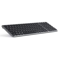 Multi-Device Bluetooth Keyboard, Jelly Comb Wireless Slim Rechargeable Keyboard with Round Keycaps for Laptop PC Tablet Smartphone Windows/MAC OS/Android/iOS System-B45B-2- Black and Gray