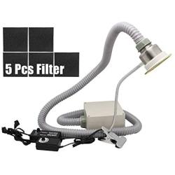 Fume Extractor Solder 3-in-1 Welding Smoke Absorber with 5 Pcs Carbon Filters, LED Lighting, Long Smoke Exhaust Hose 30W for DIY Welding Work Soldering Work Electronics Crafts