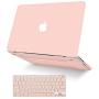 KECC Laptop Case Compatible with Old MacBook Pro 13'' Retina (-2015) w/Keyboard Cover Plastic Hard Shell Case A1502/A1425 2 in 1 Bundle (Pale Pink)