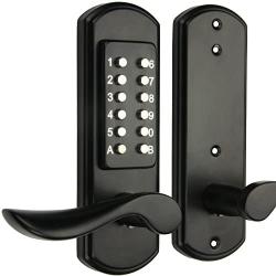 Keyless Door Lock Mechanical Digital Combination High Security Keypad Entry Door Lock Stainless Steel 304 for Wood Metal Plastic Door Garden ( Not Electronic )