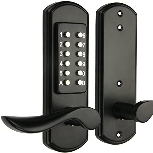 Keyless Door Lock Mechanical Digital Combination High Security Keypad Entry Door Lock Stainless Steel 304 for Wood Metal Plastic Door Garden ( Not Electronic )