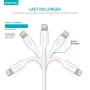 iPhone Charger Set, 2-Pack Overtime Apple MFi Certified Lightning Cables with 1 Dual USB Wall Adapter - 2.4 AMP Compatible w/iPhone 11 Pro Max XS XR X 8 7 6S 6 Plus SE iPad (Rose Gold/White, 4ft)