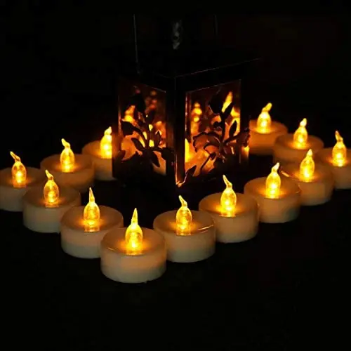 Battery Operated Tea Lights Candles: 50PACK Flameless Electric Candles LED Lamp Realistic and Bright Flickering Holiday Gift Long Lasting for Birthday Wedding Party Home Decoration
