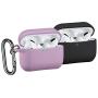 [2 Pack] SNBLK Designed for Airpods Pro Case Cover Silicone Protective Charging Case Skin with Keychain Compatible for Apple Airpods Pro 2019, (Front LED Visible) Black/Larvender