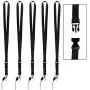 5 Pack of Neck Lanyards with Diamond Shield Retail Package - Detachable Buckle, Enhanced Model Hook and Quick Release Tether - Ideal for ID Badges, Keys, Cell Phones, USB Sticks, Whistles