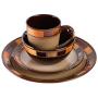 Gibson Casa Estebana 16-piece Dinnerware Set Service for 4, Beige and Brown - 70736.16RM
