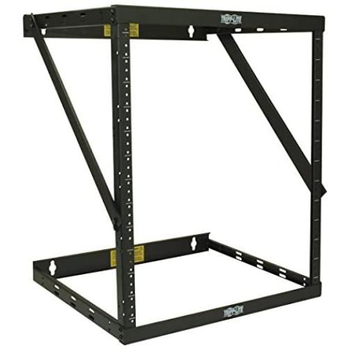 Tripp Lite 8U/12U/22U Expandable Wall-Mount 2-Post Open Frame Rack, Adjustable Network Equipment Rack, Switch Depth, 18'' Deep, 5 Year Warranty (SRWO8U22), black, 17.8 (8U) , 24.8 (12U), 42.3 (22U) x 20.11 x 18.24