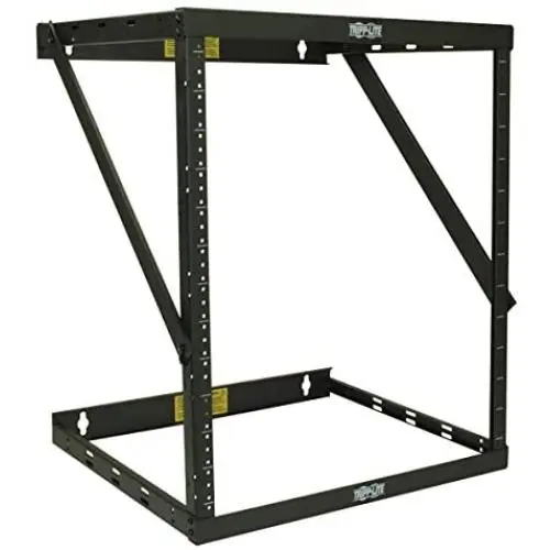 Tripp Lite 8U/12U/22U Expandable Wall-Mount 2-Post Open Frame Rack, Adjustable Network Equipment Rack, Switch Depth, 18'' Deep, 5 Year Warranty (SRWO8U22), black, 17.8 (8U) , 24.8 (12U), 42.3 (22U) x 20.11 x 18.24