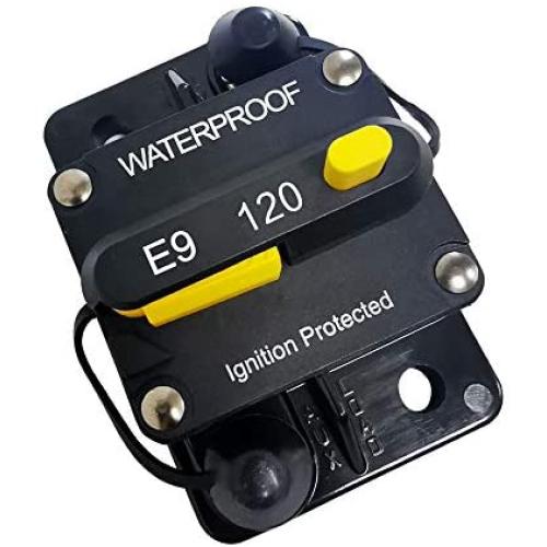 (120）Amp Circuit Protector Hi-Amp Type Circuit Breaker with Manual Reset，12V- 48VDC, Water Resistant (120A)