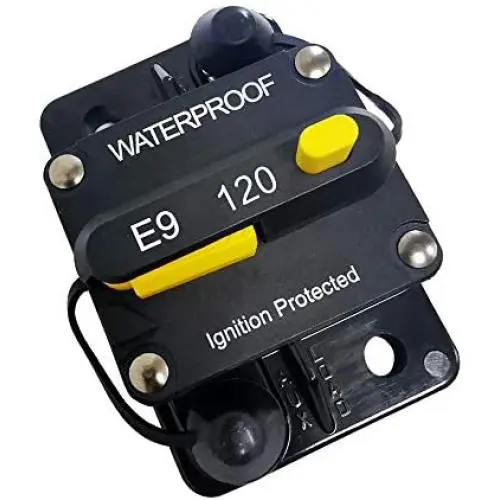 (120）Amp Circuit Protector Hi-Amp Type Circuit Breaker with Manual Reset，12V- 48VDC, Water Resistant (120A)