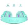Elecder i37 Kids Headphones Children Girls Boys Teens Foldable Adjustable On Ear Headphones 3.5mm Jack Compatible Cellphones Computer MP3/4 Kindle School Tablet Green/Purple