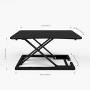 ZHU CHUANG Stand Up Desk Standing Desk Converter Gas Spring Sit Stand Desk Workstation Sit to Stand Desk Riser (Black 3)