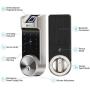Security Smart Lock, ZKTeco Fingerprint Door Lock, Bluetooth Electronic Deadbolt with Keypad, 5-in-1 Keyless Entry Door Lock, Biometric Lock with Card, AL40B(3M Tapes, No Drilling)-Silver