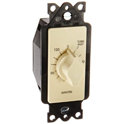 TORK A502H Spring-Wound in-Wall Twist Timer, 2-Hour Length and Ivory Face, 12 AWG / 125-277V, for Automatic Shutoff of Fans and Lights