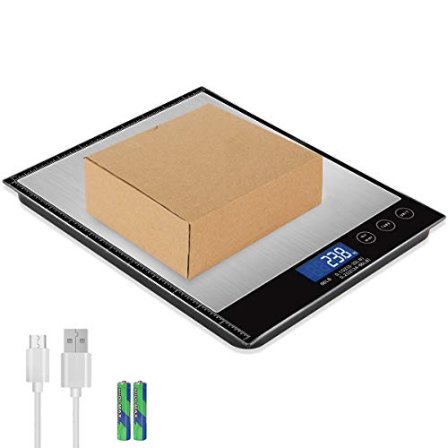 Amiloe Digital Postal Scale, 20kg/0.1oz Shipping Scale, Letter Scale, Large Scale with Stainless Steel, 2 AAA Batteries Include
