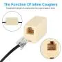 RJ11 6P4C Inline Coupler, Uvital Modular Female to Female Straight Telephone Extension Cable Cord Coupler Adapter Jack White(Cream, 2 Pack) RJ11 6P4C Inline Coupler, Uvital Modular Female to Female Straight Telephone Extension Cable Cord Coupler Adapter Jack White(Cream, 2 Pack)