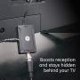 GE Indoor TV Antenna Amplifier Low Noise Antenna Signal Booster Clears Up Pixelated Low-Strength Channels HD TV Digital VHF UHF AC Power Adapter Black 42178