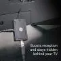 GE Indoor TV Antenna Amplifier Low Noise Antenna Signal Booster Clears Up Pixelated Low-Strength Channels HD TV Digital VHF UHF AC Power Adapter Black 42178