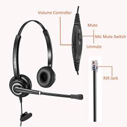 Phone Headset with Microphone Noise Canceling, Call Center Office Headset RJ9 Jack with Mic Mute & Volume Control for Cisco Landline 6941 7841 7941 7942 7945 7960 7961 7962 7965 8845 8945
