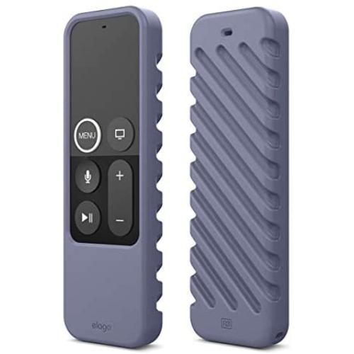 elago R3 Protective Case Compatible with Apple TV Siri Remote 4K (5th) / 4th Generation (Lavender Grey) - Extra Protection, Durable Silicone, Lanyard Included, Full Access