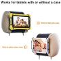 Car Headrest Mount Holder, FANGOR Universal Tablet Holder for Kids in Back Seats, Anti-Slip Strap and Holding Net,Angle-Adjustable/Fits All 7 Inch to 10.5 Inch Tablets