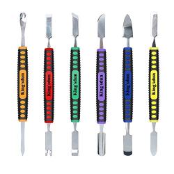 Kingsdun 6pcs Dual Ends Metal Spudger Pry Tools Set for iPhone iPad Tablet Mobile Phone Electronics Open Pry Repair Tool Kit