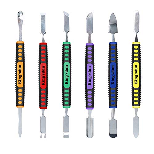 Kingsdun 6pcs Dual Ends Metal Spudger Pry Tools Set for iPhone iPad Tablet Mobile Phone Electronics Open Pry Repair Tool Kit