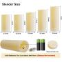 SWEETIME Outdoor Waterproof Flameless Candles with Timer & Remote - LED Flickering Pillar Plastic Resin Electric Candles Battery Operated Candles, Set of 5 (D 2.2'' x H 4'' 4'' 5'' 6'' 7'')