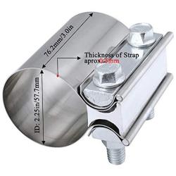 EVIL ENERGY 2.25 Inch 2 1/4 Butt Joint Exhaust Band Clamp Sleeve Stainless Steel