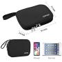 JINFIRE Electronics Organizer Travel Cable Organizer Waterproof Portable Electronics Accessories Case Gadget Bag for 7.9'' IPad Mini, Chargers, Cord, Phone, USB, SD Card,Black