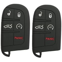 Alegender Qty(2) Silicone Smart Key Remote Fob Cover Jacket Case Skin for Jeep Grand Cherokee Chrysler 300 Dodge Durango Charger Challenger Journey